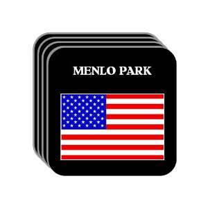 US Flag   Menlo Park, California (CA) Set of 4 Mini Mousepad Coasters