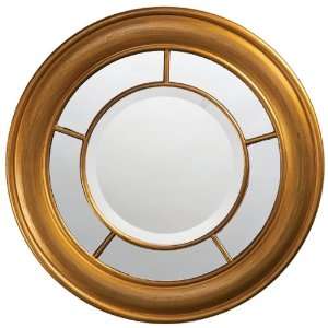  Antique Gold Finish Round 21 Wide Wall Mirror: Home 