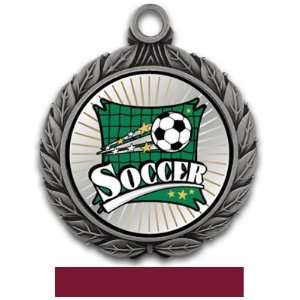 Hasty Awards 2.75 Xtreme Custom Soccer Insert Medals SILVER MEDAL 