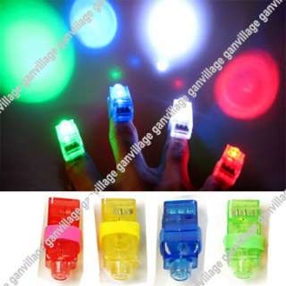 100 COLOR LED Finger flash light Beams Ring Torch party  