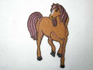 Felted Pony Horse Embroidered Iron On Patch 3.25 In  