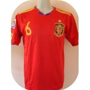  SPAIN # 6 A.INIESTA HOME SOCCER JERSEY XTRA LARGE.NEW 