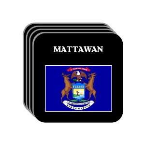  US State Flag   MATTAWAN, Michigan (MI) Set of 4 Mini 