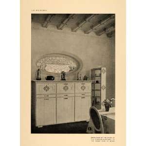 1906 Art Nouveau Dining Room Interior Design Print   Original Halftone 