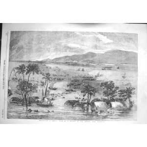  1856 INUNDATION INDIA FLOODS RIVER GANGES RAJMAHAL