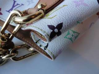Louis Vuitton White Multicolor Multicolore Audra Bag Purse Handbag 