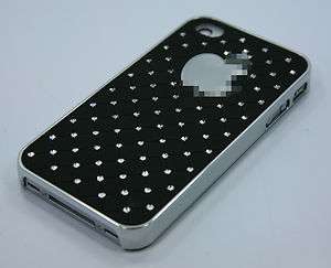 iPhone 4 4S Black Case! Luxury Case Diamond AT&T VERIZON +FREE SCREEN 