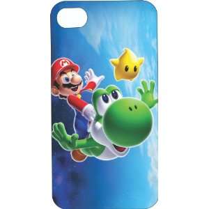 Clear Hard Plastic Case Custom Designed Flying Mario & Yoshi iPhone 