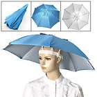 Sky Blue White UV Protection Umbrella Hat Headwear