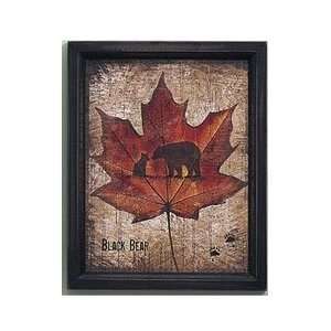  Balck Bear Maple Leaf Framed Wall Plaque: Home & Kitchen