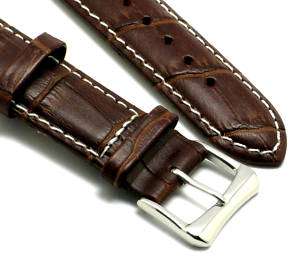 20mm Genuine Leather Watch Band Brown for Longines etc  