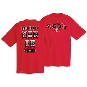  Reds Majestic Mens Banner Pride Tee: Sports & Outdoors