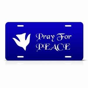  Jesus Cross Dove Pray For Peace Religious Metal License 