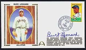 BUCK LEONARD HOF AUTO FIRST DAY COVER SIGNED AUTOGRAPHED PSA DNA 