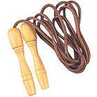   Markwort Wooden Handle Ball Bearing Leather Jump Rope Exercise Tool