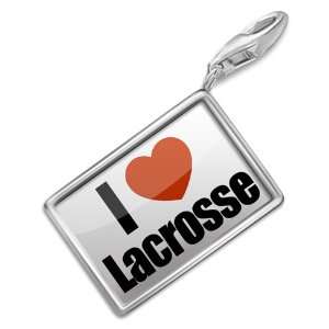 Love Lacrosse   Charm with Lobster Clasp For Charms Bracelet 