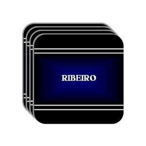  Name Gift   RIBEIRO Set of 4 Mini Mousepad Coasters (black design