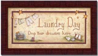 Laundry Day Drop Your Drawers Wash Board Print Framed  