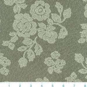  54 Wide Slinky Crepe Floral Bouquet Green Fabric By The 