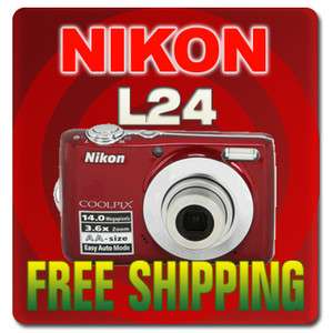Nikon Coolpix L24 Digital Camera (Red) NEW 26240 610563301560  