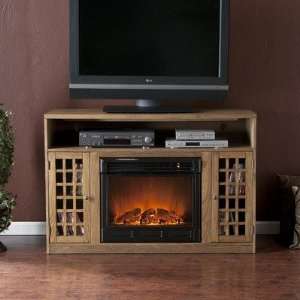  Lipan 48 TV Stand with Electric Fireplace in Weathered 