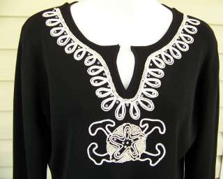 JOSEPH A. Gorgeous Black Vicose Knit Sweater Top XL  