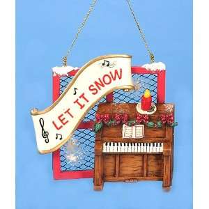  Let It Snow Upright Piano Christmas Ornament 4 #W3706 