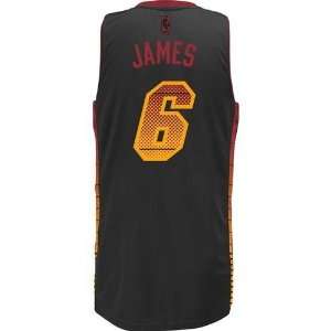  Miami Heat LeBron James #6 Vibe Jersey (Black): Sports 