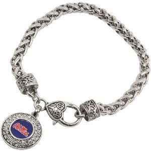  NCAA Mississippi Rebels Ladies Heart Clasp Bracelet 
