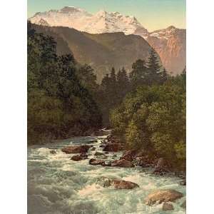  Vintage Travel Poster   Lauterbrunnen Valley Jungfrau and 
