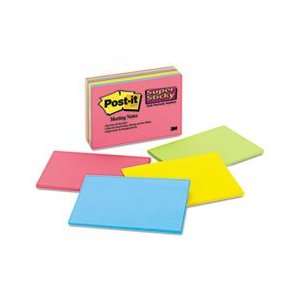  Super Sticky Large Format Notes, 6 x 4, Electric Glow, 8 