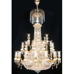  French Empire Crystal Chandelier Lighting Gold W56 X H76 