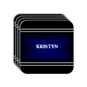 Personal Name Gift   KRISTYN Set of 4 Mini Mousepad Coasters (black 