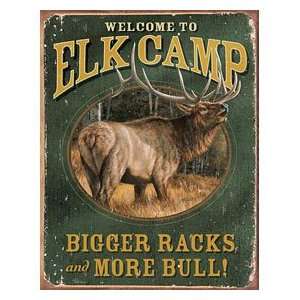  Wild Wings Collection   Elk Camp Tin Sign