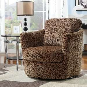   Coaster 900195 Swivel Patterned Accent Chair, Leopard: Home & Kitchen
