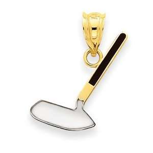  14k Yellow Gold Enameled Golf Club Pendant: Jewelry