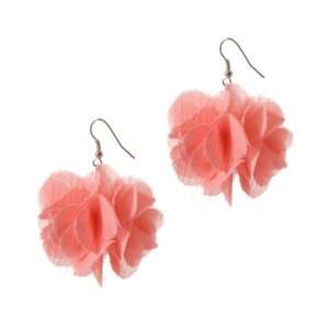  Handmade Flower Earrings   Pink: Jewelry