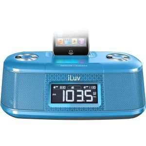    Blue Dual Alarm Clock With Bed Shaker For iPod: Electronics