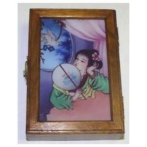  Lady Day Dreaming ~ Reverse Painted Jewelry Box: Home 