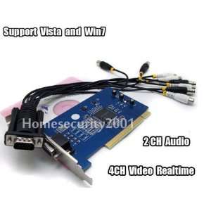  cctv 4 ch pc pci 120fps real time dvr card w/ software 