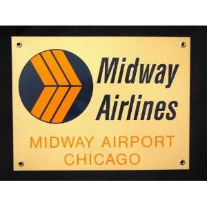  Midway Airlines Porcelain Enameled Aviation Sign 