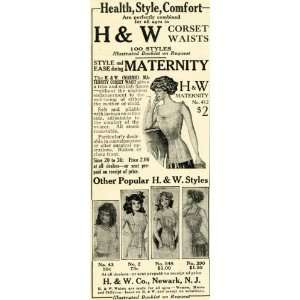  1913 Ad H W Corset Waists Marmo Maternity Children 