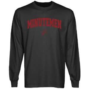  UMass Minutemen Charcoal Logo Arch Long Sleeve T shirt 