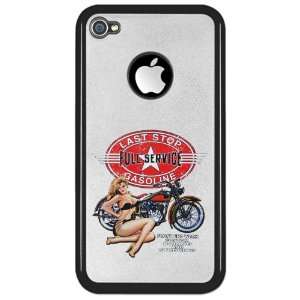   or 4S Clear Case Black Last Stop Full Service Gasoline Motorcycle Girl