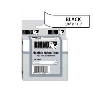  Dymo Rhino 3/4inx 11.5ft White Flexible Nylon Labels 