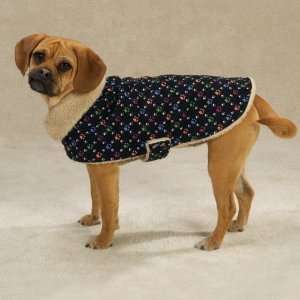 Casual Canine Paw Print Corduroy Dog Coat sz Small:  