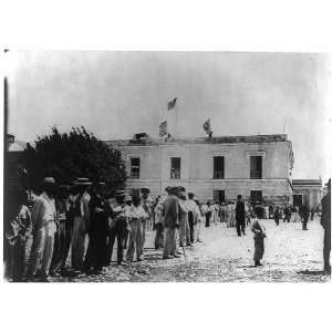  Puerto Rico,1898,Custom House,Port Ponce,People,flags 