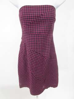 NWT ALI RO Pink Black Checkered Strapless Dress Sz 6  