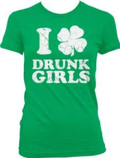  I Shamrock Drunk Girls Juniors Irish Drinking T shirt 