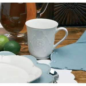  Casafina Meridian Coffee Mug Decorated Cream 16 oz 